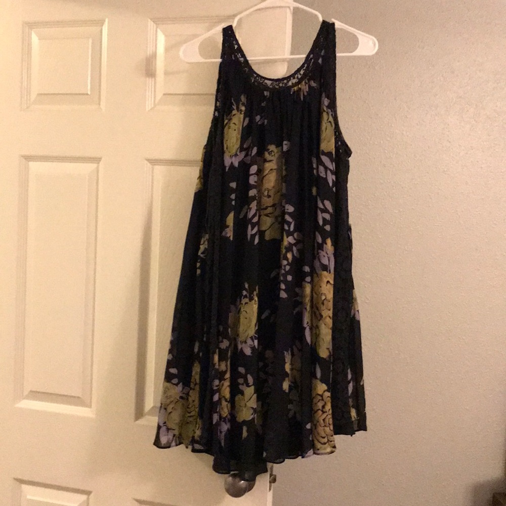 Free People black floral dress